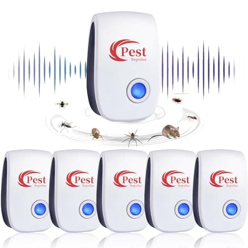 Répulsif Ultrason Anti-Rongeurs Insectes, 6 pcs Ultrason Anti Moustique Ultrason Souris et Rats, Intérieur Répulsif Électronique Insectes pour Souris, Rats Fourmis Araignées Moustiques