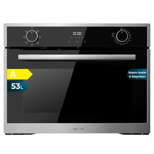 Cecotec Four Encastrable 45cm de Hauteur Bolero Hexa M224500 Edge A. 2600W, 53L, 7 Fonctions, Grill, Chaleur Ventilée, Convection, Décongélation, Steam Base X2, Steam EasyClean, Steam Assist