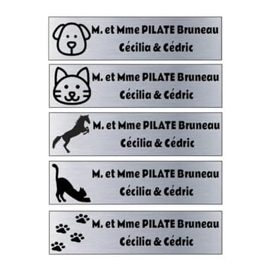 Plaque boîte aux lettres Adhésive Fun avec logo à choisir parmi + d'une vingtaine d'images et 11 couleurs