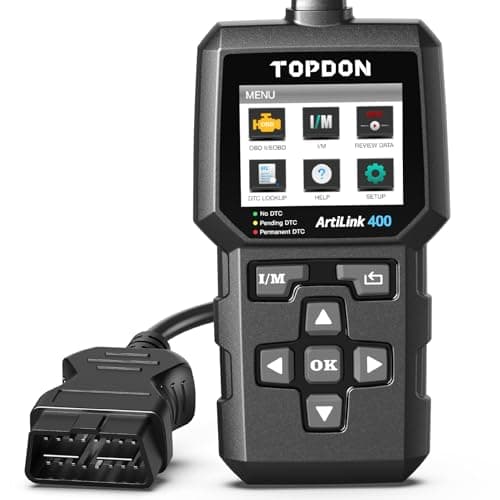 TOPDON AL400 Lecteur de Codes OBD2, 10 Fonctions OBD2, Vérification du Voyant Moteur/Test d'émissions polluantes/Test du capteur O2 / EVAP, Mise à Jour Gratuite à Vie