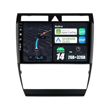 BXLIYER Android 14 Autoradio pour Audi A6 C5 S6 (1999-2004) / RS6 (2002-2006) - 2G+32G - sans Fil Carplay + Android Auto - Caméra GRATUITES - 2 Din IPS 9 Pouce - Dab Volant Bluetooth WLAN Fast-Boot