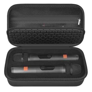 Boobowl Boîtier de microphone sans fil compatible avec JBL Wireless Deux microphones/pour JBL Partybox, sac de stockage de voyage double micro portable pour récepteur, piles et autres accessoires