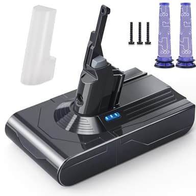 Morpilot 6500mAh Batterie pour Dyson V8 SV10, Compatible avec Dyson V8 Absolute V8 Animal V8 Fluffy SV10 Cordless Vacuum avec 2PCS Filtres Lavables