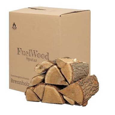 Bois de chauffage à cendres séché au four - 25 litres - Longueur des bûches : environ 25 cm - Humidité du bois inférieure à 15 % - Parfait pour four, cheminée, barbecue, brasero, feu de camp, barbecue