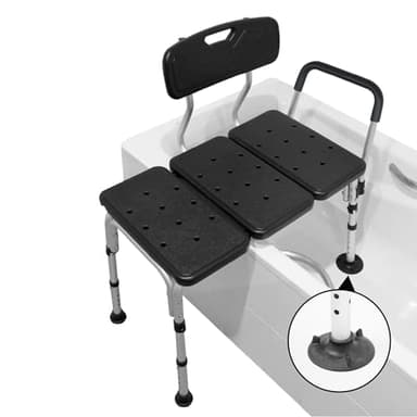 Pepe Mobility - Banc Baignoire Adulte avec Accoudoir Rembourré, Siège Réglable Hauteur, Transfert Antidérapant, Personnes Âgées