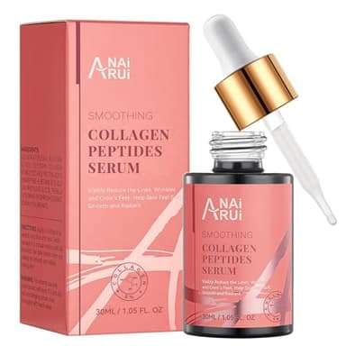 ANAiRUi Collagen Peptide Serum avec acide Hyaluronique | Anti Rides et les Ridules | peau Repulpée et Raffermie | Sérum anti - âge Collagène Visage et Cou, 30ml