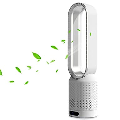 SHAVINGFUN Ventilateur Silencieux,Ventilateur Colonne Sans Pale,Ventilateur Sans Pale avec Télécommande,Écran LED,8 Vitesses,2H Minuterie, Oscillation à 80°,pour la Maison,Chambre,Salon,Bureau