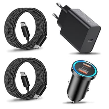 45W Chargeur USB C + 63W Allume Cigare Chargeur Voiture et Cable pour Samsung Galaxy S25/S24 Plus/S24 Ultra/S22 S23 FE,A55 A25 A35 A56 A54 A53 A15 A36 5G,Z Fold 4 5 iPhone 16 15 Pro Max Type C Prise