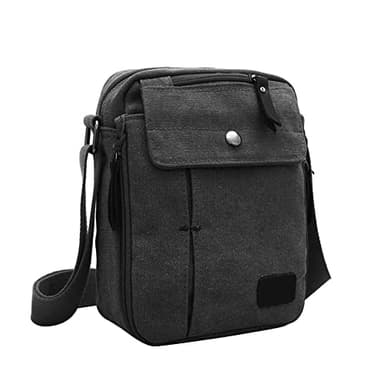 Sac à bandoulière Multifonctionnel en Toile Petit Ballot Messager Femme Homme Sacoche à Fermeture éclair Paquet Valise Loisir Convient pour Voyage ipad Portable