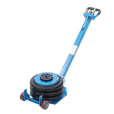 KATSU Cric Pneumatique 5 Ton de Levage Rapide, Triple Sac Gonflable avec Poignée Pliante et Deux Roues pour Réparation de Voiture Tout Terrain Atelier