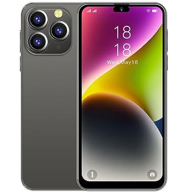 McMgc M15Pro Max Téléphone Portable Débloqué, 6,3 Pouces Waterdrop Android 9.0 Smartphone Pas Cher, 16Go ROM/128GB Extensible, Dual SIM, Face ID,3850mAh Batterie (Black)