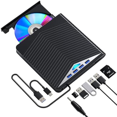 Lecteur Blu - Ray Externe Lecteur Blu - Ray Lecteur DVD/BD Lecture/écriture Lecteur Blu - Ray Portable USB 3.0 et Type - C DVD Burner Ultra HD Blu - Ray Burner pour Windows 7/8 / 10/11/MacOS