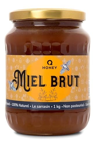 Miel Brut Pur de Sarrasin 1kg – Goût Intense et Terreux avec un Arôme Puissant et des Notes Profondes et Authentiques, Naturel, Non Pasteurisé, Non Filtré, Non Chauffé, Directement de la Ruche