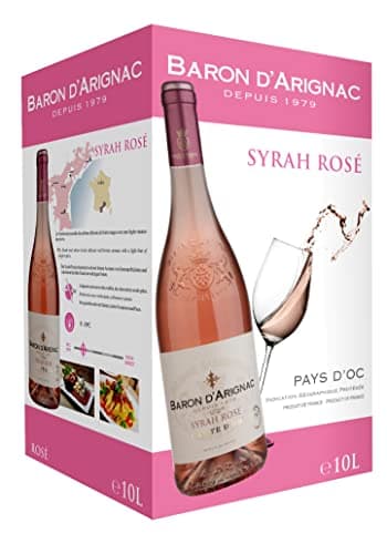 Baron d'Arignac - Vin rosé 10L Syrah IGP Pays d'Oc - Bag in Box BIB 10L (1 x 10L)