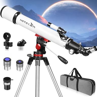 Télescope, Télescope Astronomique Adulte, 70mm Ouverture 700mm (28x-210x) Télescope Réfracteur Professionnel pour Enfants et Débutants, avec Adaptateur Téléphonique, pour l'observation Planétaire