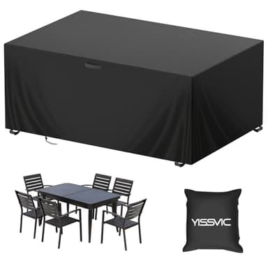 YISSVIC Housse Salon de Jardin Exterieur 180 x 120 x 74cm 420D Oxford Housse Table de Jardin Bache Salon de Jardin Imperméable Résistant à la Vent Pluie UV Déchirure