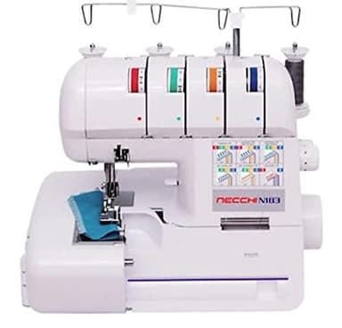 Necchi N183 Machine à coudre, intérieur en aluminium moulé sous pression, coque en ABS, blanc, régulier
