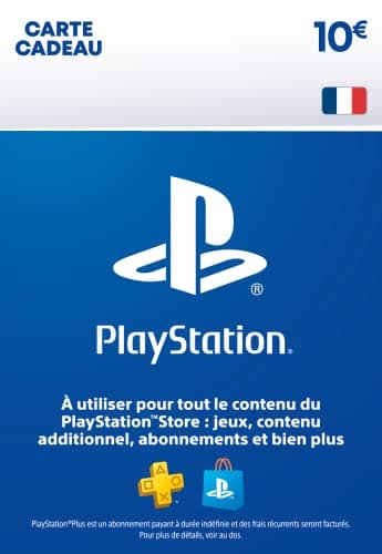 Sony PlayStation Store, Carte Cadeau PSN, Valeur 10 EUR, Compte Français, Code de Téléchargement (PS5/PS4/PS3/PS Vita)