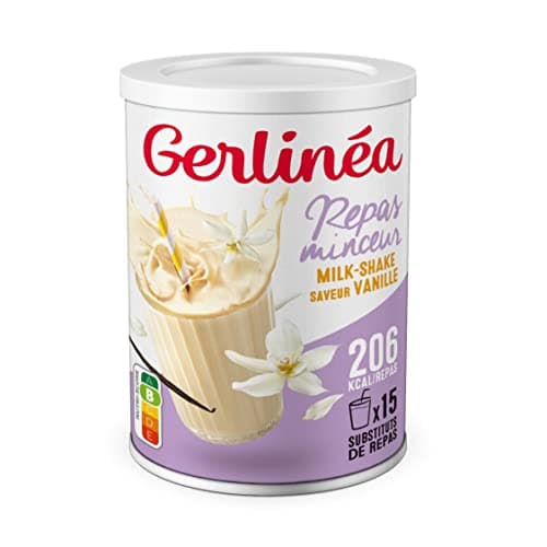 Gerlinéa Boisson Milkshake goût Vanille Substituts de repas riche en protéines Poudre à reconstituer contient 15 repas 220385