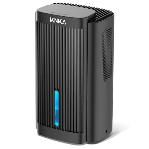 KNKA Deshumidificateur, Déshumidificateur Anti Moisissure, 1,1 l/jour, Desumificateur Maison pour Chambres et sous-sols de Moins de 30m², avec Mode Sommeil, consommation énergétique de 0,2 €/h, Noir
