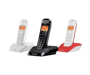 Motorola S 1203 Lot de 3 téléphones sans Fil DECT à Faible rayonnement avec Fonction Mains Libres