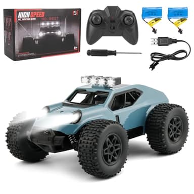 Comius Sharp Voiture Télécommandée，1/20 25km/H Voiture Télécommandée À Grande Vitesse, Véhicule Tout Terrain À Quatre Roues Motrices avec Lumières LED, Cadeau pour Les Enfants De 7 À 14 Ans9（Bleu）