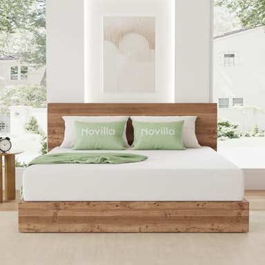 Novilla Matelas 160x200, 18 cm, Mousse à Mémoire de Forme en Gel 7 Zones, Mousse en Fibre de Bambou, Matelas de Lit d'Adulte et d'enfant, Mi-Ferme, Amovible et Lavable