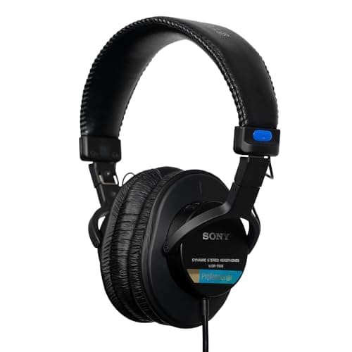 Sony MDR-7506, casque d'écoute studio fermé - filaire, gamme de fréquences 10Hz à 20kHz, idéal pour l'enregistrement et le mixage en studio, 63 Ohm, design léger et pliable (227g), noir