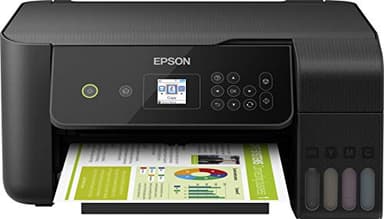 Epson Imprimante EcoTank ET-2720 avec réservoirs, Multifonction 3-en-1: Imprimante / Scanner / Copieur, A4, Jet d'encre couleur, Wifi Direct, Kit d'encre inclus, Faible coût par page, Ecran, Compact