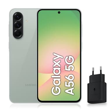 Samsung Galaxy A56 5G, Smartphone Android, 128 Go, Chargeur Secteur Rapide 25W Inclus, Smartphone déverrouillé, Vert Sauge, Version FR