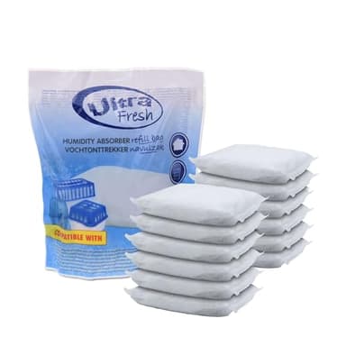 Lot de 12 recharges pour déshumidificateur d'air Ultra Fresh - 450 g - Granulés blancs
