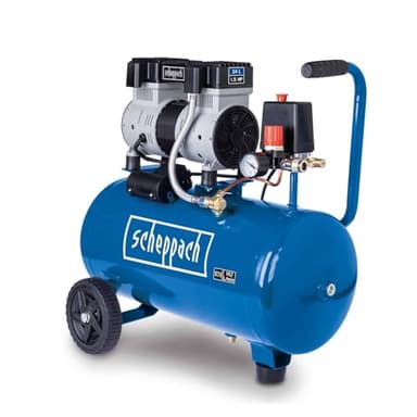 Scheppach Compresseur d’air HC26Si | Compresseur à air ultra silencieux | Cuve 24 L | Pression de travail 8 bars | 1100 W | 230 V | Capacité d’aspiration 162 L/min | Sans huile & Peu d'entretien