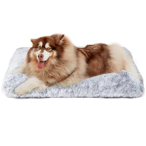EHEYCIGA Panier Chien Grande Taille XXL, Coussin Chiens Anti Stress Lavable et Antidérapant, Moelleux Lit pour Chien Peluche, Gris, 120x90cm