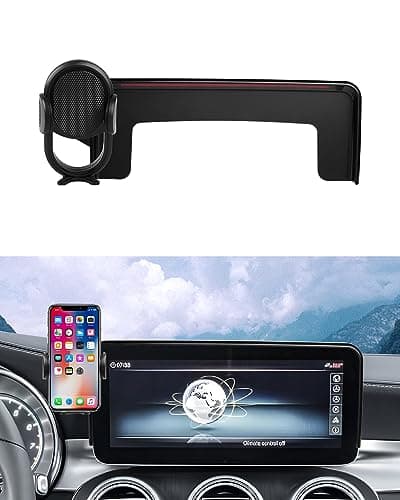 Autorder Support de téléphone sur mesure pour voiture Mercedes-Benz Classe C GLC/2021 2022 Accessoires de classe V Support de téléphone d'écran de 10,2" Support de téléphone portable mains libres