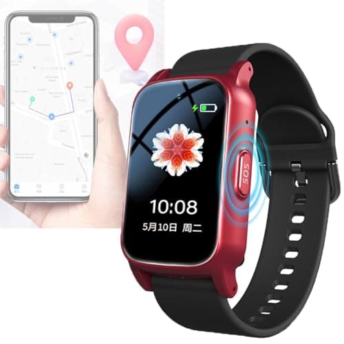 Dispositifs D'alerte De Chute pour Personnes Âgées, Traceur GPS Personne Âgée，Montre Connectée avec Détecteur De Chute, Bouton SOS + Appel Vidéo HD，étanche