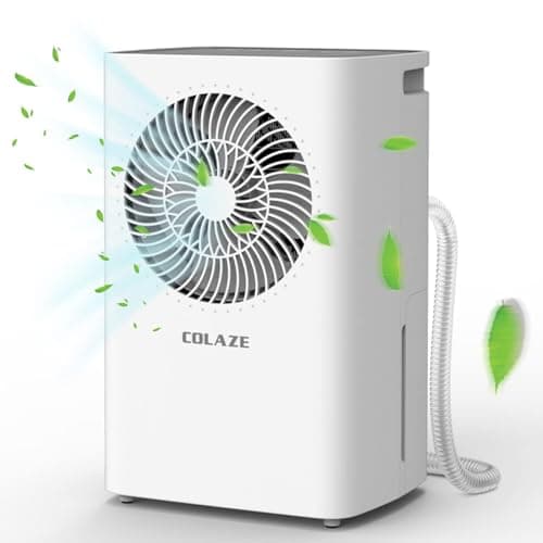 COLAZE Déshumidificateur 12 l en 24 h - Type de compresseur - Puissance de déshumidification automatique - Pour la maison, la cave, la chambre à coucher, la salle de bain - Jusqu'à 120 m³ (~20 m²) -