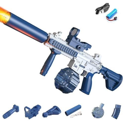 Pistolet à Eau électrique,Pistolets à Eau pour Enfant,Pistolet à Eau Automatique,avec Lumière LED,Pistolet Eau Electrique,Water Gun,pour Piscine,Jardin,L'extérieur,Plage