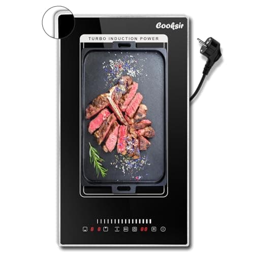 Plaque Induction avec Prise, Cooksir Table de Cuisson Induction 2 Feux avec Cadre, 30cm Encastrable Plaque de cuisson électrique, 3500W, Zone Combinée Flexible, Curseur Touch, 16A Fiche, 220V
