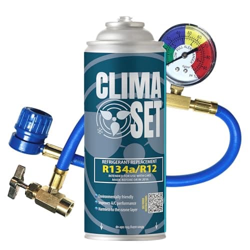 ClimaSet Remplacement du gaz refrigerant R134a 1x170 g pour Climatisation manometre clim, Climatiseur - flexible climatisation - Recharge climatisation voiture - Gaz R134a - cartouche gaz - ECO