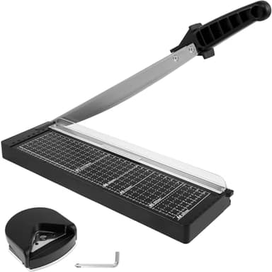 BAODBF Massicot A4,Coupe Papier A4,Guillotine Papier Avec Filet R4,Guillotine Coupe Papier pour Coupons,Papier Kraft,Étiquettes et Photos