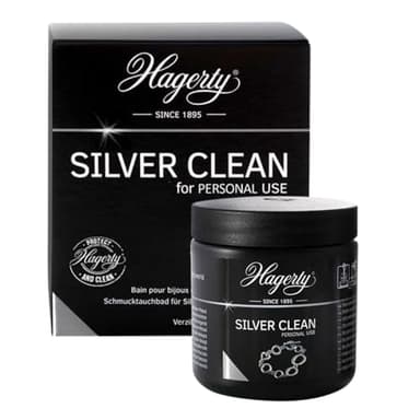 Hagerty Silver Clean Bain nettoyant pour les bijoux en argent I 170ml I Nettoyage et entretien efficace des bijoux en argent ou métal argenté I Pour redonner de l'éclat à vos bijoux Panier inclus