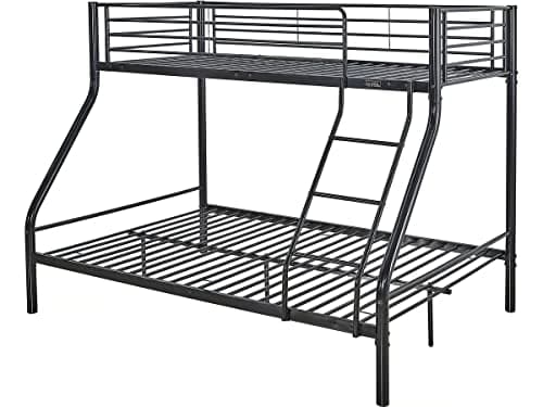 Habitat et Jardin Leo Lits Superposés en Métal avec Sommiers, 200cm x 145cm x 160cm, Noir