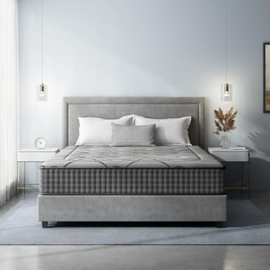 DEWINNER Matelas 140x190 cm, Hauteur 30 cm, Matelas Silencieux d'épaisseur Moyenne, Mousse à Mémoire de Forme Hybride, Ressorts Ensachés Individuels, Absorbant et Respirant
