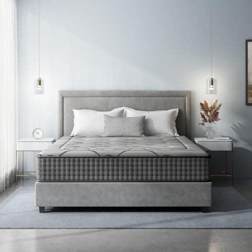 DEWINNER Matelas 140x190 cm, Hauteur 30 cm, Matelas Silencieux d'épaisseur Moyenne, Mousse à Mémoire de Forme Hybride, Ressorts Ensachés Individuels, Absorbant et Respirant