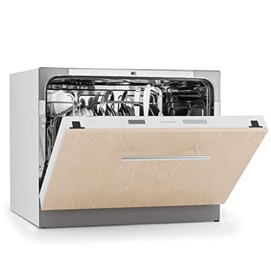 Klarstein Mini Lave Vaisselle Encastrable de 6 Couvert, Lave-vaisselles Silencieux, 6 Programmes de Lavage, Petit Lave-vaisselle de Table, Lave vaisselle Portable, Facile à Installer pour la Maison