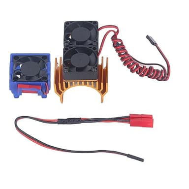 Topyond RC 5V Kit de Ventilateur de Dissipateur Thermique pour Traxxas Slash 4x4 VXL RC Voiture, Refroidissement Moteur Efficace, Étanche, Ventilateur de Moteur Rc en Alliage d'aluminium pour Les