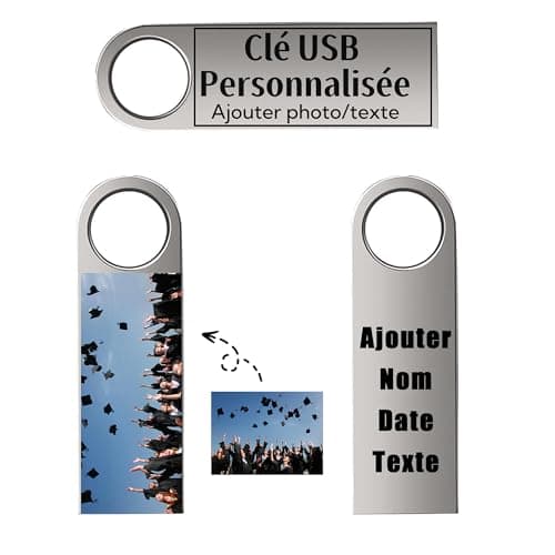 Clé USB Personnalisée - Generic, 32Go/64Go/128Go - USB 2.0 - Transfert Rapide - Gravez Vos Textes