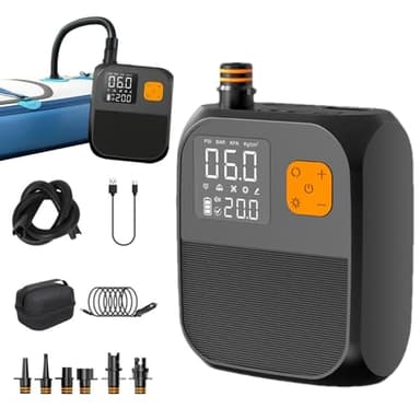 Compresseur d'air sans fil, pompe à air électrique 25 PSI Paddle Board, pompe électrique, compresseur d'air portable, pompe à air électrique portable, pompe à air pour coussins gonflables, pompe élect