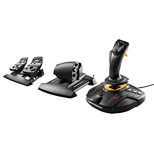 Thrustmaster T16000M FCS Flight Pack - Système de contrôle de vol complet avec joystick, manette des gaz et pédales de palonnier, doté de la technologie H.E.A.R.T HallEffect AccuRate pour PC