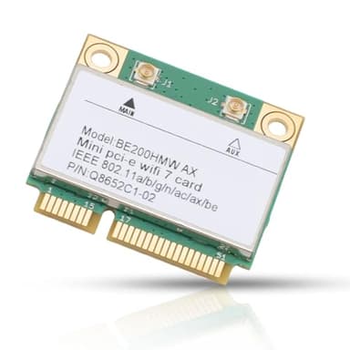 WiFi 7 Tri-Band Half Mini PCI-E Wireless Network Carte 8774Mbps (2,4/5 / 6GHz) avec MU-Mimo & BT 5.4 pour L'ordinateur Portable PC de Bureau - Gagne 10/11, Linux, Chrome OS (Pas d'antenne)